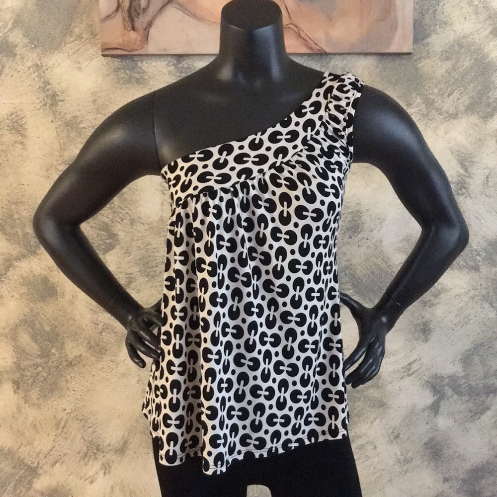 Forever 21 One Shoulder Abstract Print Sleeveless Top Small
